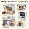 inQ Boutique - Kids Wooden Play Kitchen with Realistic Lights & Sounds, Pretend Ice Maker & Storage for Toddlers Age 3+ - White