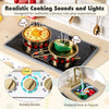 inQ Boutique - Kids Wooden Play Kitchen with Realistic Lights & Sounds, Pretend Ice Maker & Storage for Toddlers Age 3+ - White
