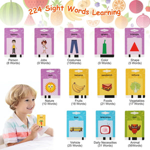 Eggracks by Global Phoenix - 224 Words Kid Flash Talking Cards 112 Card Electronic Cognitive Audio Toddler Reading Machine Animal Shape Color Repeated Learning Cards English For Child