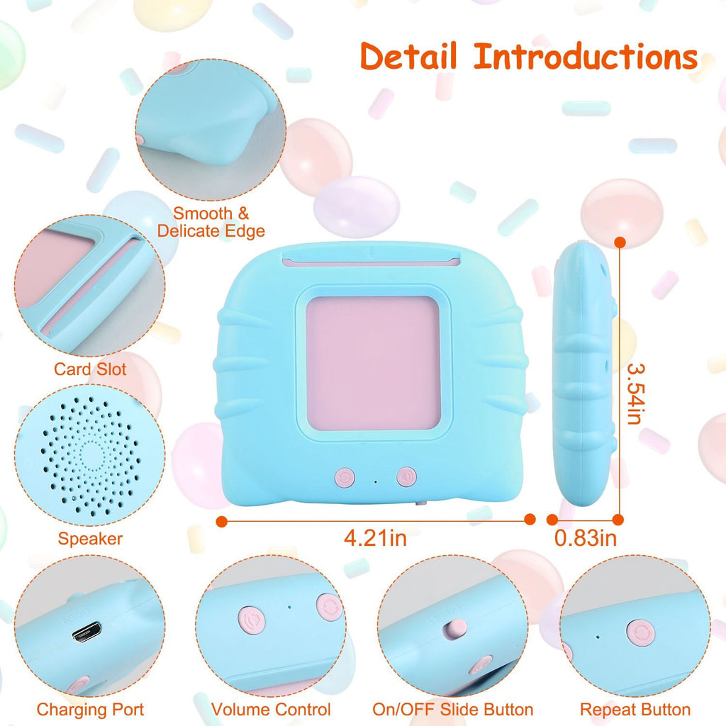 Eggracks by Global Phoenix - 224 Words Kid Flash Talking Cards 112 Card Electronic Cognitive Audio Toddler Reading Machine Animal Shape Color Repeated Learning Cards English For Child
