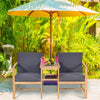 Hooya Imp.& Exp.  - 3-in-1 Acacia Wood Loveseat with Separable Coffee Table