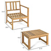 Hooya Imp.& Exp.  - 3-in-1 Acacia Wood Loveseat with Separable Coffee Table