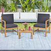 Hooya Imp.& Exp.  - 3-in-1 Acacia Wood Loveseat with Separable Coffee Table