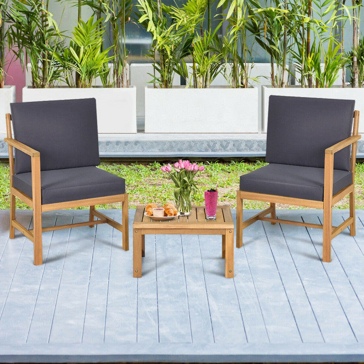 Hooya Imp.& Exp.  - 3-in-1 Acacia Wood Loveseat with Separable Coffee Table