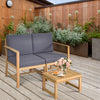 Hooya Imp.& Exp.  - 3-in-1 Acacia Wood Loveseat with Separable Coffee Table