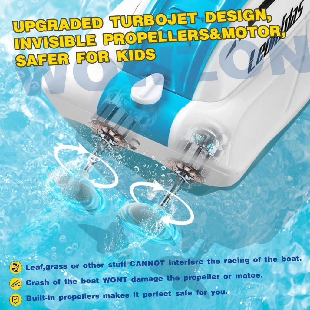 4DRC S4 RC Boat, Remote Control Boat 2.4GHz High Speed RC Racing Boat with 2 Rechargeable Batteries for Adults and Kids