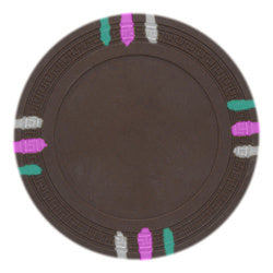 Tycon Net - Roll of 25 - Brown Blank Claysmith 12 Stripe Poker Chips