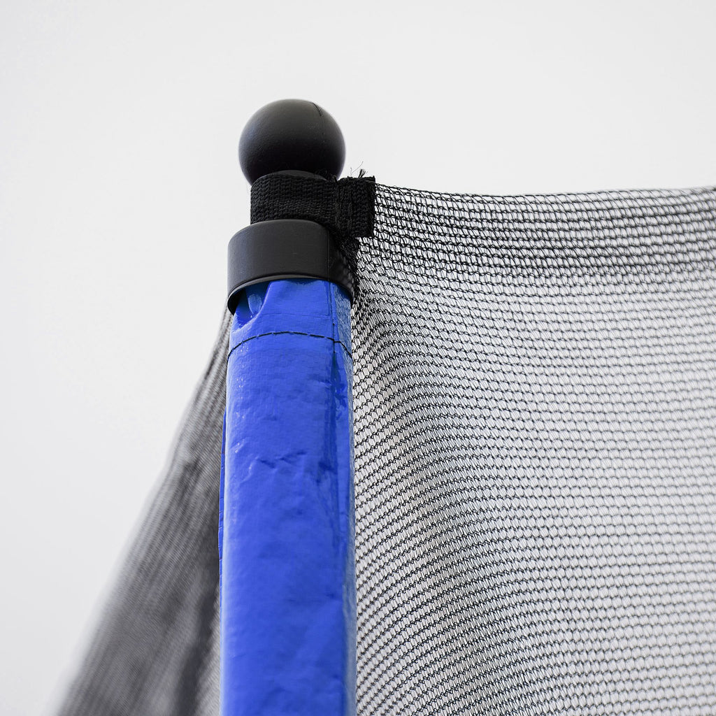 Yeah Depot - 10FT Trampoline with Basketball Hoop Inflator and Ladder(Inner Safety Enclosure) Blue