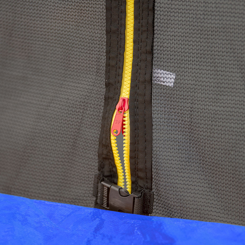 Yeah Depot - 10FT Trampoline with Basketball Hoop Inflator and Ladder(Inner Safety Enclosure) Blue