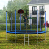 Yeah Depot - 10FT Trampoline with Basketball Hoop Inflator and Ladder(Inner Safety Enclosure) Blue