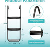 Yeah Depot - Simple Deluxe Trampoline Ladder with Horizontal Wide Steps Skid-Proof Steps Simple Deluxe 12FT 14FT Trampoline Stairs Accessories, Universal Hook UV Treated Steel 220 lbs, Trampoline Parts Black