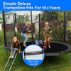 Yeah Depot - Simple Deluxe Recreational Trampoline with Enclosure Net 12FT Wind Stakes- Outdoor Trampoline for Kids and Adults Family Happy Time, ASTM Approved -Black 12FT