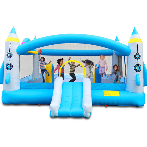 Yeah Depot - Multifunctional Jump 'n Slide Inflatable Bouncer for Kids Complete Setup with Blower - 198'' x 180'' Play Area - 96'' Tall