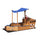 Yeah Depot - Outsunny Pirate Ship Sandbox with Cover and Rudder, Wooden Sandbox with Storage Bench and Seat, Outdoor Toy for Kids Ages 3-8 Years Old