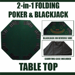 Tycon Net - 48'' Green Octagon Folding Poker and Blackjack Table Top