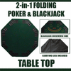 Tycon Net - 48'' Green Octagon Folding Poker and Blackjack Table Top