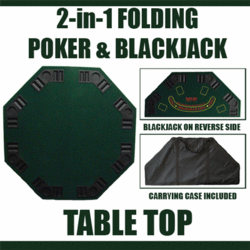 Tycon Net - 48'' Green Octagon Folding Poker and Blackjack Table Top