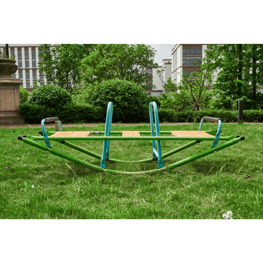 Yeah Depot - XSS008 high quality kids seesaw plastic seat playground equipment cute baby plastic rocker outdoor children blue and green steel tube for kids age 3+