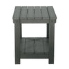 Yeah Depot - Key West Weather Resistant Outdoor Indoor Plastic Wood End Table, Patio Rectangular Side table, Small table for Deck, Backyards, Lawns, Poolside, and Beaches, Grey