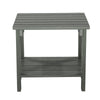Yeah Depot - Key West Weather Resistant Outdoor Indoor Plastic Wood End Table, Patio Rectangular Side table, Small table for Deck, Backyards, Lawns, Poolside, and Beaches, Grey