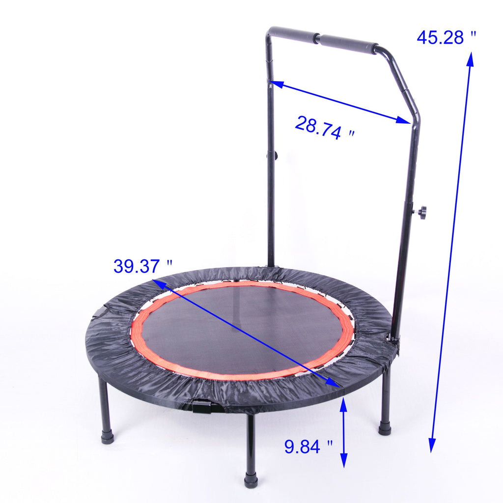 Yeah Depot - 40 Inch Mini Exercise Trampoline for Adults or Kids Indoor Fitness Rebounder Trampoline with Safety Pad Max. Load 300LBS