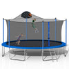 Yeah Depot - 14FT Trampoline for Adults & Kids with Basketball Hoop, Outdoor Trampolines w/Ladder and Safety Enclosure Net for Kids and Adults
