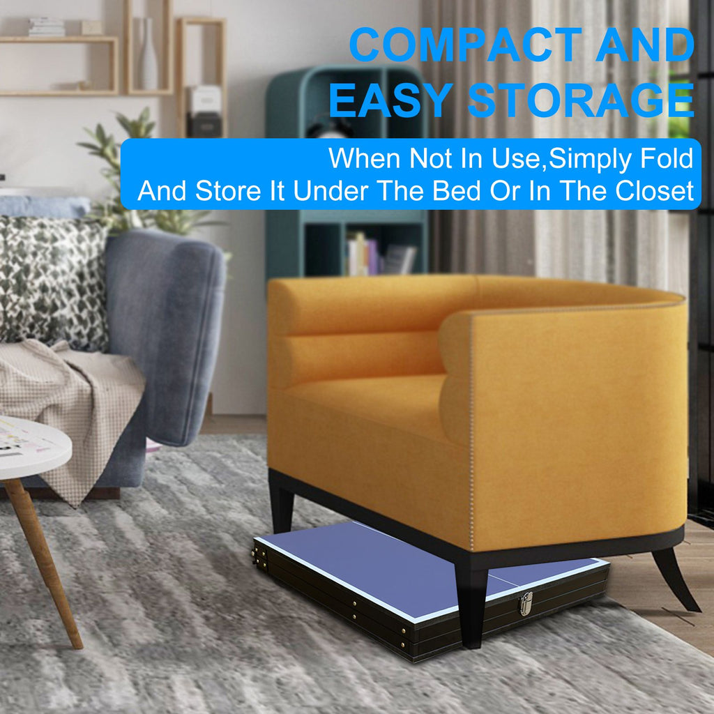 Yeah Depot - Table Tennis Table Foldable & Portable Ping Pong Table Set with Net and 2 Ping Pong Paddles for Indoor Outdoor Game