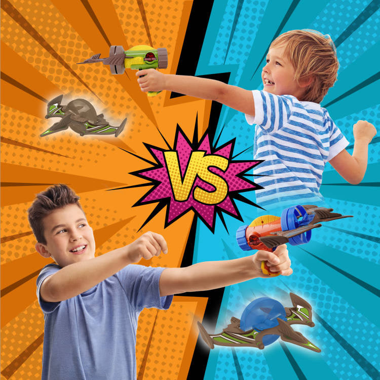 Kiwi Toy&Hobby - Rocket Launcher Airplane Toy with Dinosaur Targets Foam Pterosaur Shooting Games for Outdoor Kids Toys 5 6 7 8 Year Old Boy Catapult Plane Toy Christmas Easter Gift