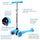 Yeah Depot - SimpleLux Kids Scooter - 4 Adjustable Height, Extra-Wide Deck with Brake & 3 PU Flashing Wheels, Over 3 Years Old,Blue