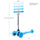 Yeah Depot - SimpleLux Kids Scooter - 4 Adjustable Height, Extra-Wide Deck with Brake & 3 PU Flashing Wheels, Over 3 Years Old,Blue