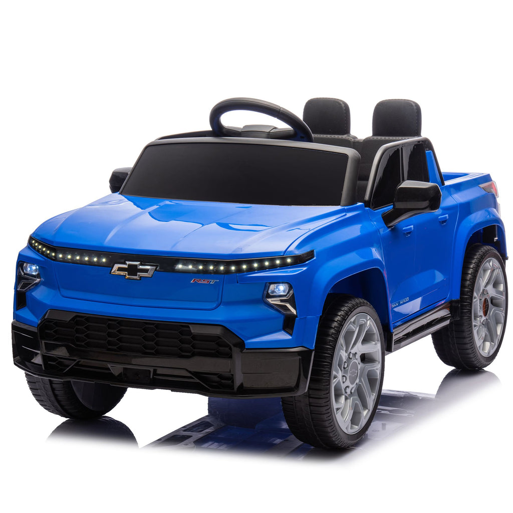 Yeah Depot - 24V Kids Ride on Car W/Parents Control,Licensed Chevrolet Silverado,Four-wheel suspension,LED Lights,Bluetooth,music,USB,MP3,Power display,speeds 2.49-3.73MPH For kids aged 2-5.