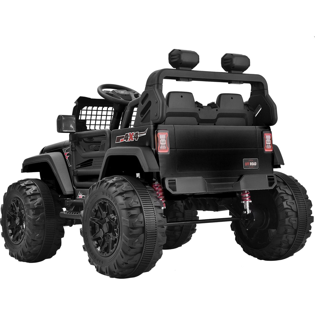 Yeah Depot - 24V 2 Seater Kids Ride on Truck 4WD Electric Car Battery Powered Ride on Toys, with 480W Motors, 7AH Battery, 2.4G Remote Control, LED Headlights, Front Storage, Bottle Holder, Full-Metal Suspension