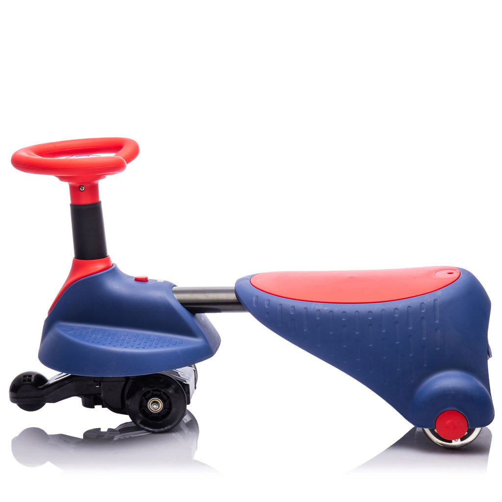 Yeah Depot - 6V Kids Ride On Electric Wiggle Car,flashing wheels,Shock absorbing PU wheel,Retractable,steering wheel rotates 360Â°,Two-speed adjustment,Bluetooth,Provide a speed of 1.86-3.11MPH for kids aged 3+.