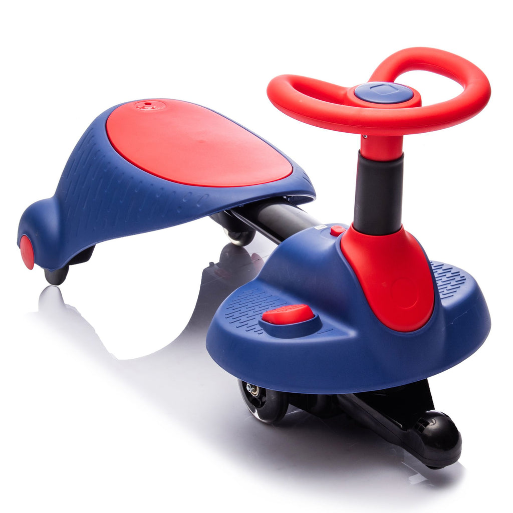 Yeah Depot - 6V Kids Ride On Electric Wiggle Car,flashing wheels,Shock absorbing PU wheel,Retractable,steering wheel rotates 360Â°,Two-speed adjustment,Bluetooth,Provide a speed of 1.86-3.11MPH for kids aged 3+.