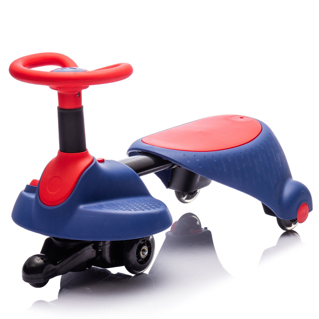 Yeah Depot - 6V Kids Ride On Electric Wiggle Car,flashing wheels,Shock absorbing PU wheel,Retractable,steering wheel rotates 360Â°,Two-speed adjustment,Bluetooth,Provide a speed of 1.86-3.11MPH for kids aged 3+.
