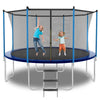 Yeah Depot - 8ft Blue Outdoor Toddler Trampoline with Enclosure Safety Net Jumping Fun Trampoline, heavy-duty jump pads, spring-loaded for children and adults, Gifts for Boys/Girls
