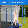 Yeah Depot - 8ft Blue Outdoor Toddler Trampoline with Enclosure Safety Net Jumping Fun Trampoline, heavy-duty jump pads, spring-loaded for children and adults, Gifts for Boys/Girls