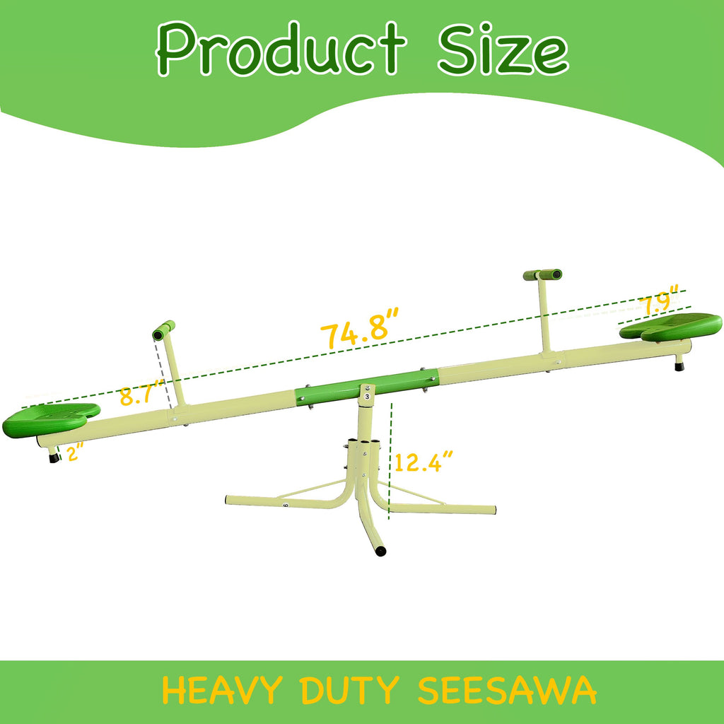 Yeah Depot - Upgraded Seesaw,Swiveling 360 Degrees Toddlers Sit and Spin Teeter Totter, Kids Outdoor Play Equipment for Backyard Playground