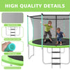 Yeah Depot - 12ft Green Outdoor Toddler Trampoline with Enclosure Safety Net Jumping Fun Trampoline, heavy-duty jump pads, spring-loaded for children and adults, Gifts for Boys/Girls