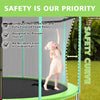 Yeah Depot - 12ft Green Outdoor Toddler Trampoline with Enclosure Safety Net Jumping Fun Trampoline, heavy-duty jump pads, spring-loaded for children and adults, Gifts for Boys/Girls