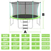 Yeah Depot - 12ft Green Outdoor Toddler Trampoline with Enclosure Safety Net Jumping Fun Trampoline, heavy-duty jump pads, spring-loaded for children and adults, Gifts for Boys/Girls