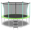 Yeah Depot - 8ft Green Trampoline with Safety Enclosure Net, Outdoor Trampoline with Heavy Duty Jumping Mat and Spring Cover Padding for Kids and Adults