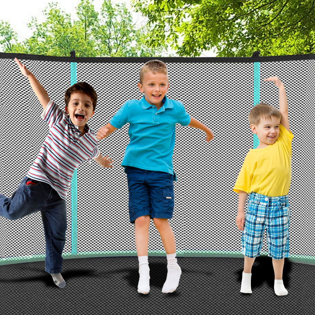 Yeah Depot - 8ft Green Trampoline with Safety Enclosure Net, Outdoor Trampoline with Heavy Duty Jumping Mat and Spring Cover Padding for Kids and Adults