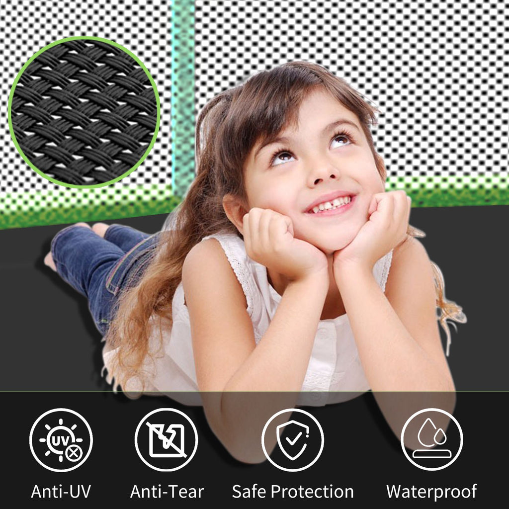 Yeah Depot - 8ft Green Trampoline with Safety Enclosure Net, Outdoor Trampoline with Heavy Duty Jumping Mat and Spring Cover Padding for Kids and Adults