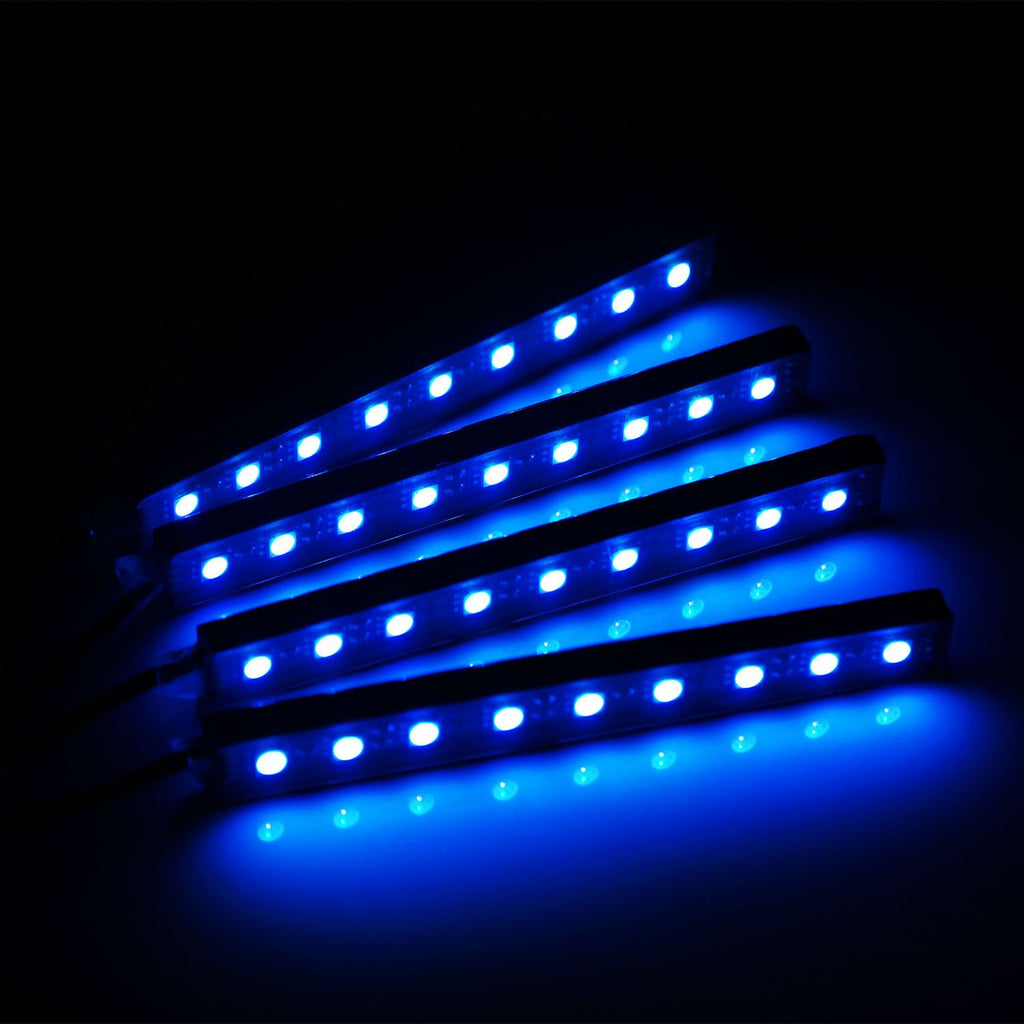 Eggracks by Global Phoenix - 4PCS 36LEDs 12V Car Atmosphere Light Strip IP65 Colorful RGB LED Neon Lights IR Remote