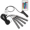 Eggracks by Global Phoenix - 4PCS 36LEDs 12V Car Atmosphere Light Strip IP65 Colorful RGB LED Neon Lights IR Remote