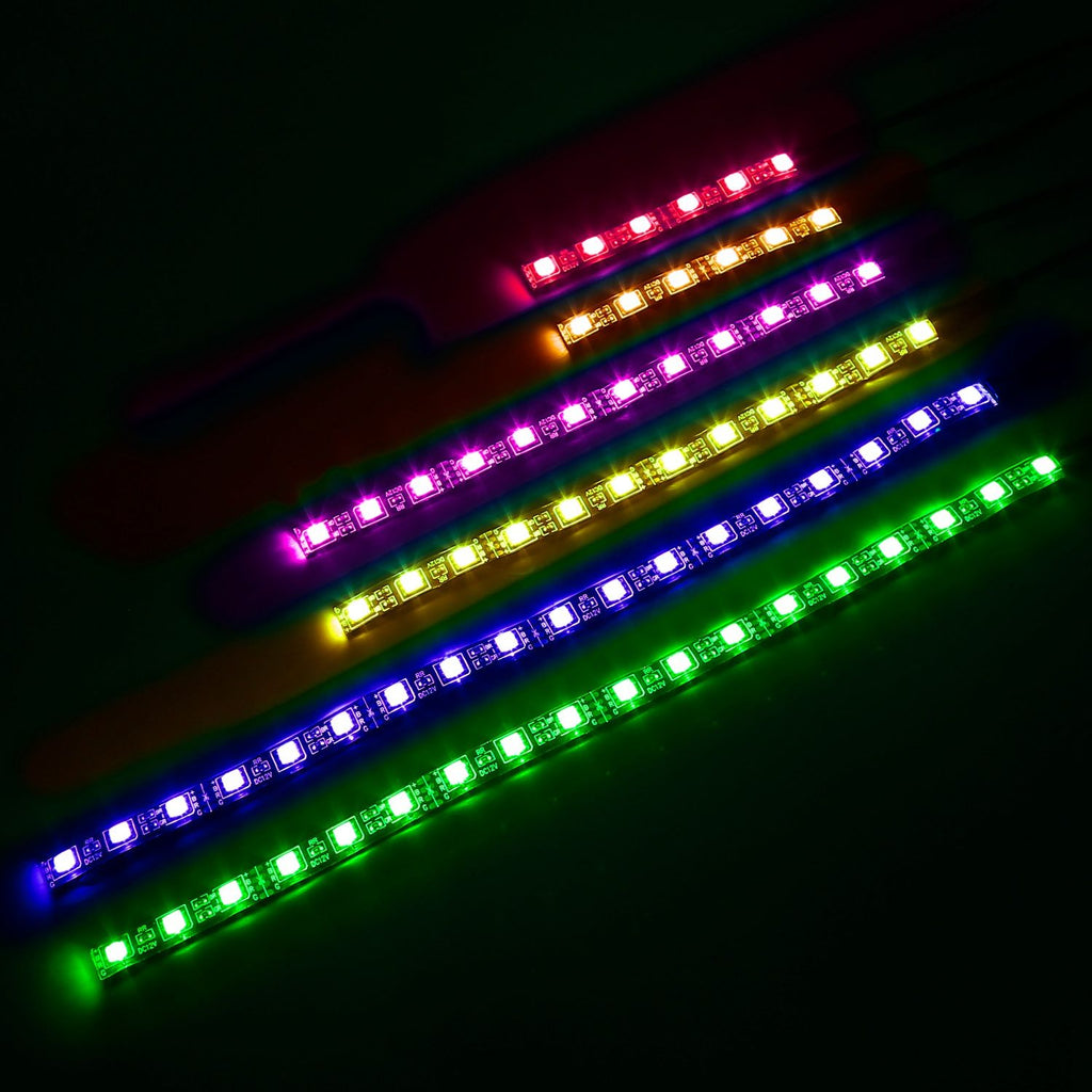 Eggracks by Global Phoenix - 6Pcs Motorcycle LED Light Strips Multi-Color Neon Light Kits Waterproof DC 12V RGB Atmosphere Lights