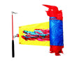 DSJUGGLING - 3 Meters (9.8 FT) Golden Scale Silk Dragon POI Outdoor Flinging Wind Spinners & Fitness Dragon Dance Wu Long 3D dragon Ribbon Streamer with Fiberglass Handstick + Travel Bag!