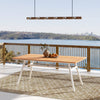 Yeah Depot - Maiden 71'' 6-Seater Teak & Aluminum Patio Dining Table, Natural Teak