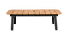 Yeah Depot - Zara 47'' Dowel Frame Patio Coffee Table with Teak Top, Black & Natural Aluminum & Teak
